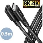 AXAGON BUCM32-CF05AB Verlängerungskabel, USB-C zu USB-C 3.2 Gen 2, 0,5 m, 20 Gbps - Aluminium (BUCM32-CF05AB)