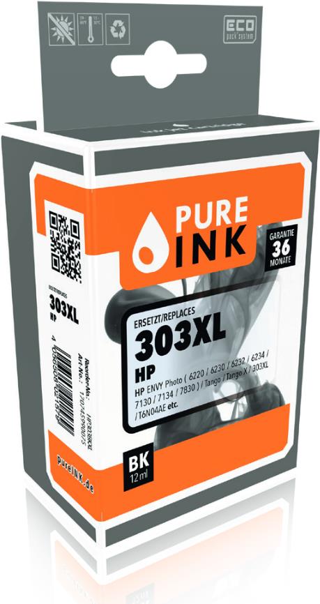 Pure Ink 170745990075 Druckerpatrone 1 Stück(e) Kompatibel Schwarz (HP303BKXL)