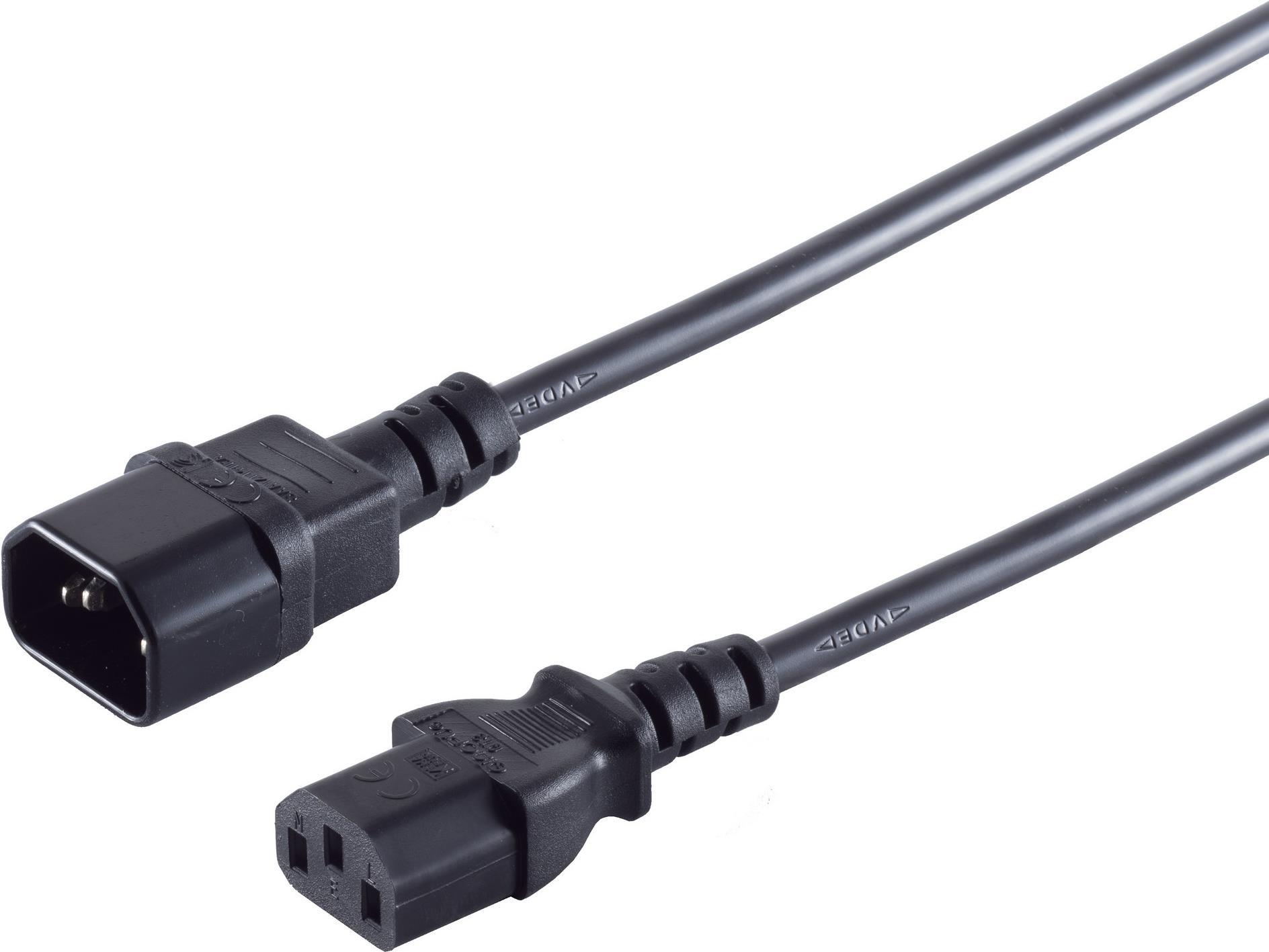S/CONN maximum connectivity Kaltgeräteverlängerung C13-C14, VDE 3x0,75qm², 2,0m (60009)