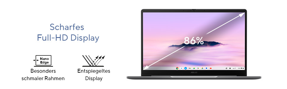 ASUS Chromebook CX14 CX1405CTA-MW0355 14" FHD Intel Core 3 N355 8 GB RAM 128 GB eMMC Grau