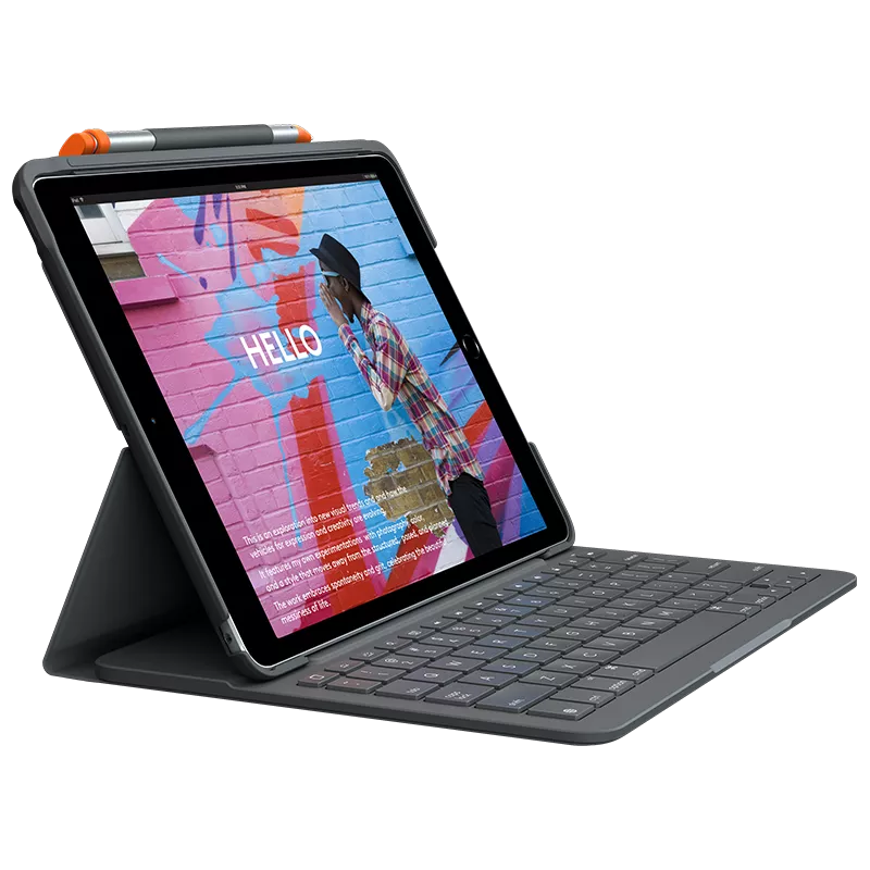 Logitech Slim Folio, KeyboardDock für Apple iPad 10.2", schwarz, DE (920-009474) (B-Ware)