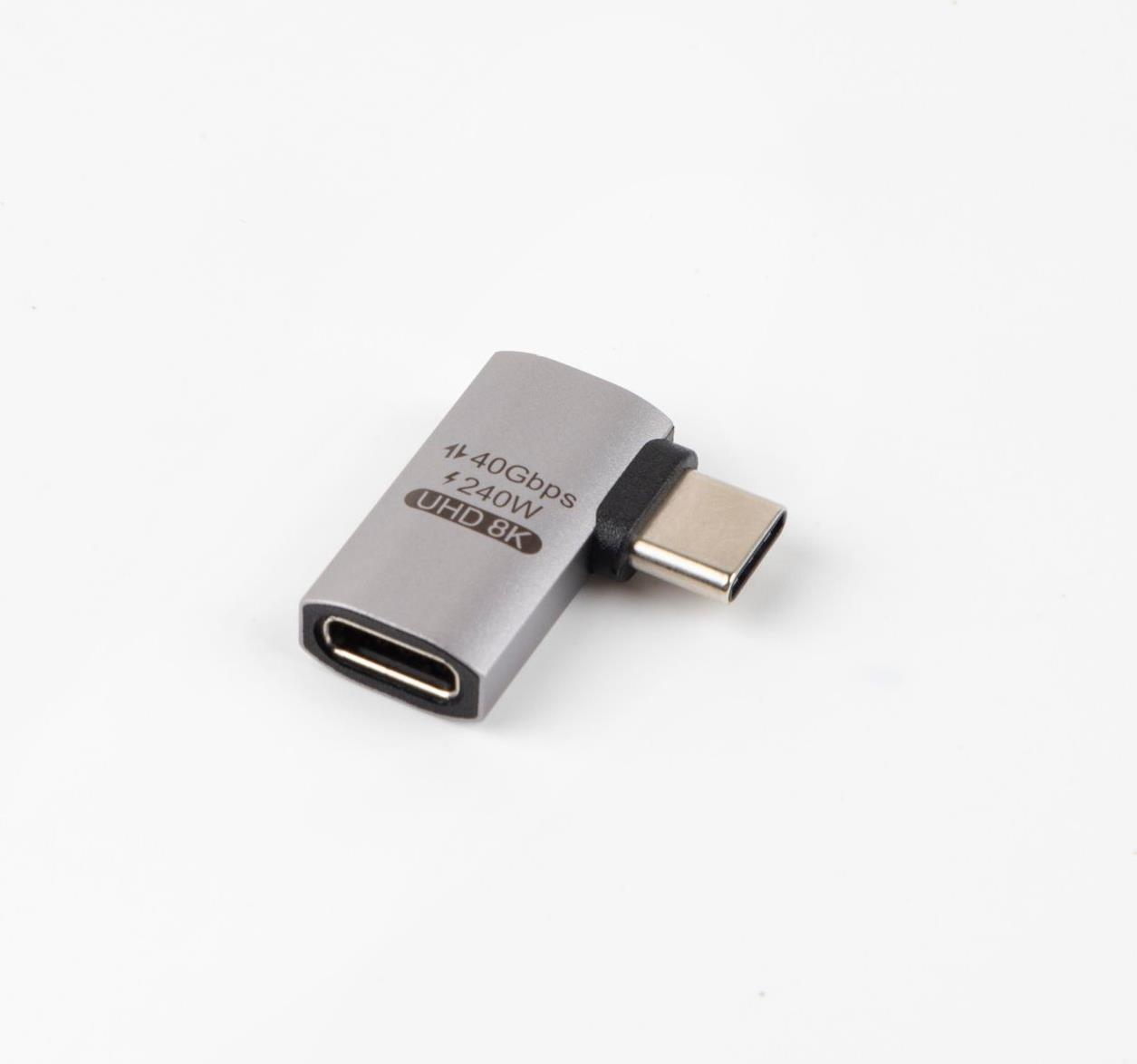 MicroConnect Premium USB4 USB-C angeled adapter 40Gbps 240W - Adapter (USB4-CCFA-240W)