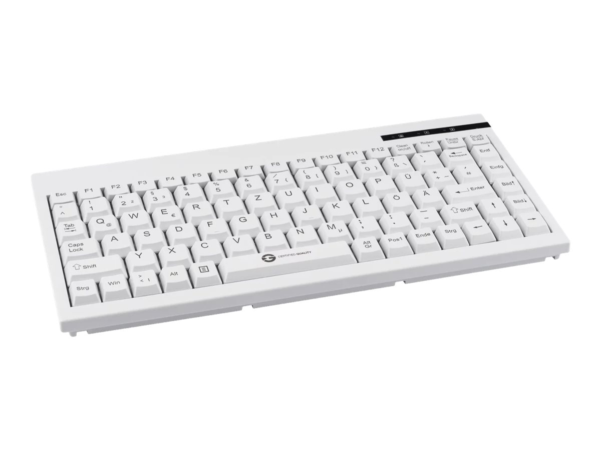 GCQ CleanType Easy Basic Compact Tastatur 88 Tasten USB QWERTZ Weiß