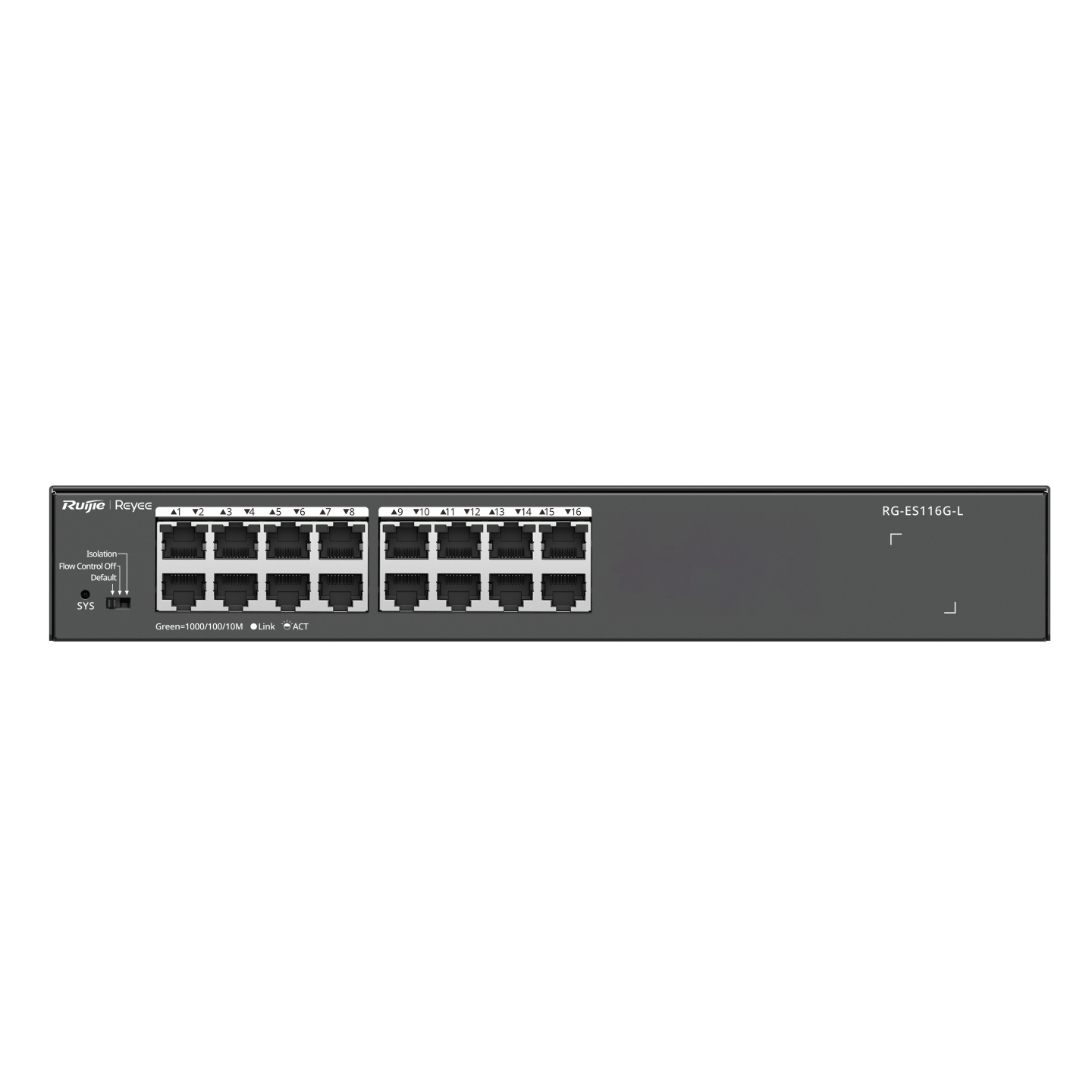 Ruijie Reyee RG-ES116G-L Unmanaged Switch 16-Port Gigabit Ethernet Schwarz