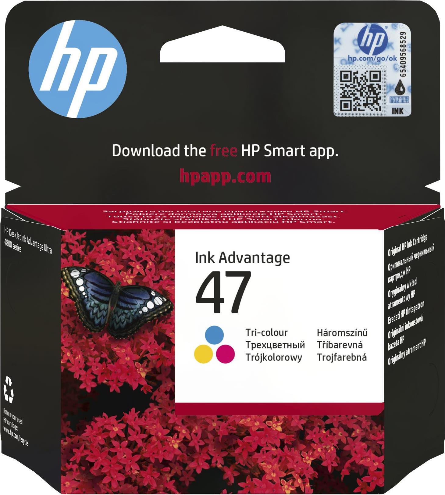 HP 47 14 ml Farbe (Cyan, Magenta, Gelb) (6ZD61AE#BHK)