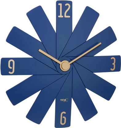 TFA Dostmann 60.3020.06 Quarz Wanduhr 400 mm x 37 mm x 400 mm Blau, Mitternachtsblau Schleichendes Uhrwerk (lautlos) (60.3020.06)