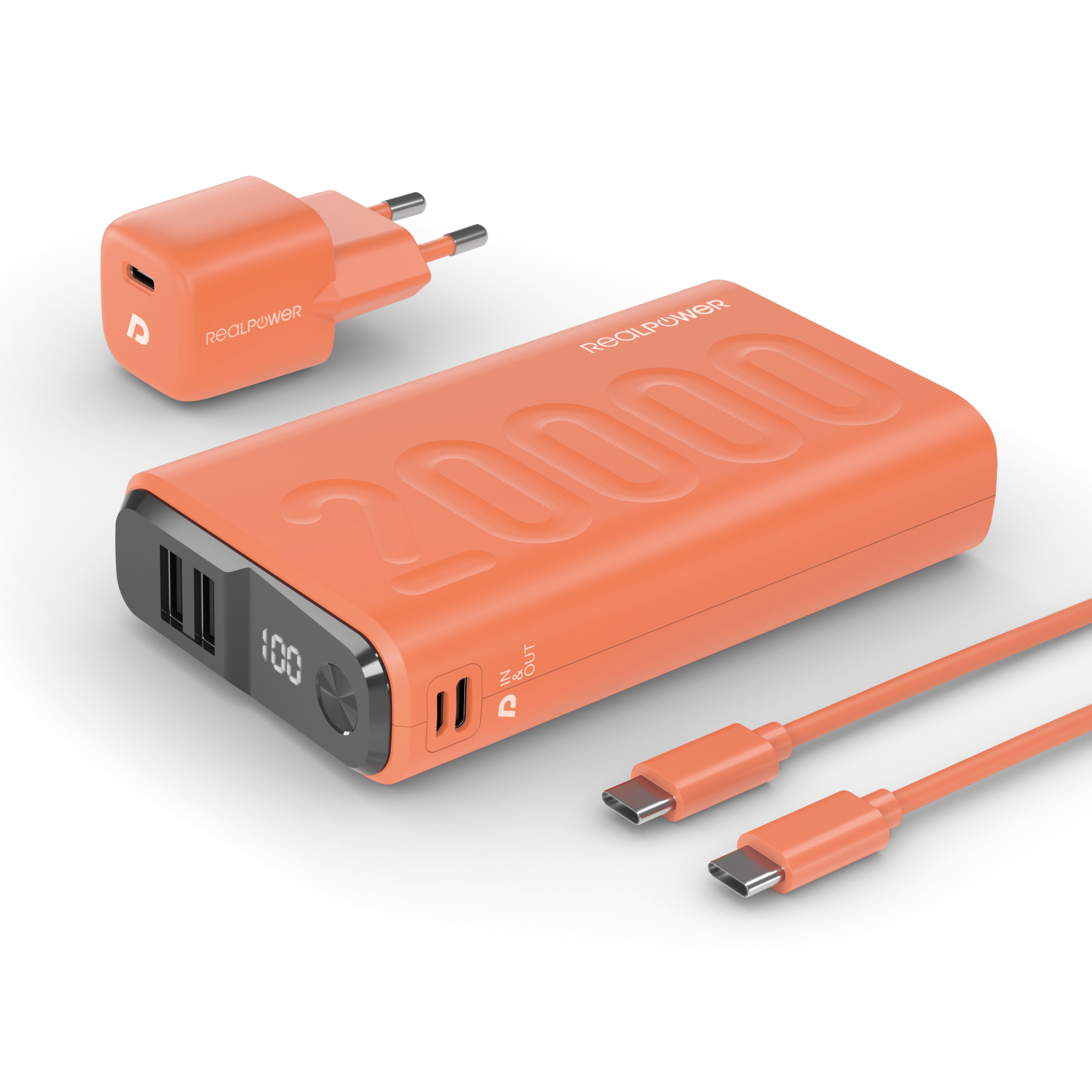 RealPower PB-20000 Powerbank 20000 mAh Orange