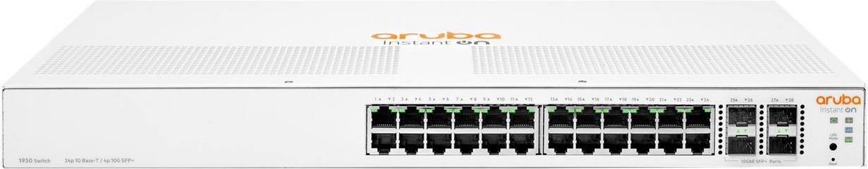 Hewlett Packard Enterprise ARUBA ION 1930 24G 4SFP+ Managed, L2+, Gigabit Ethernet (10/100/1000), Power over Ethernet (PoE), Rack (JL683A)