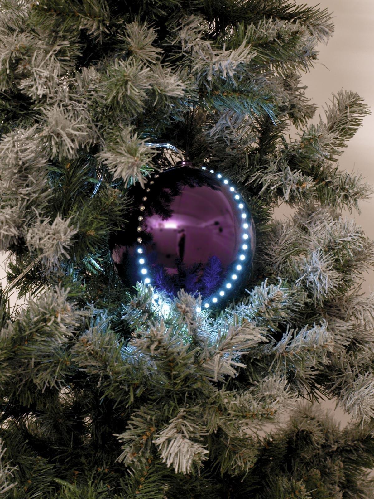 EUROPALMS LED Snowball 8cm, lila 5x (83501240)