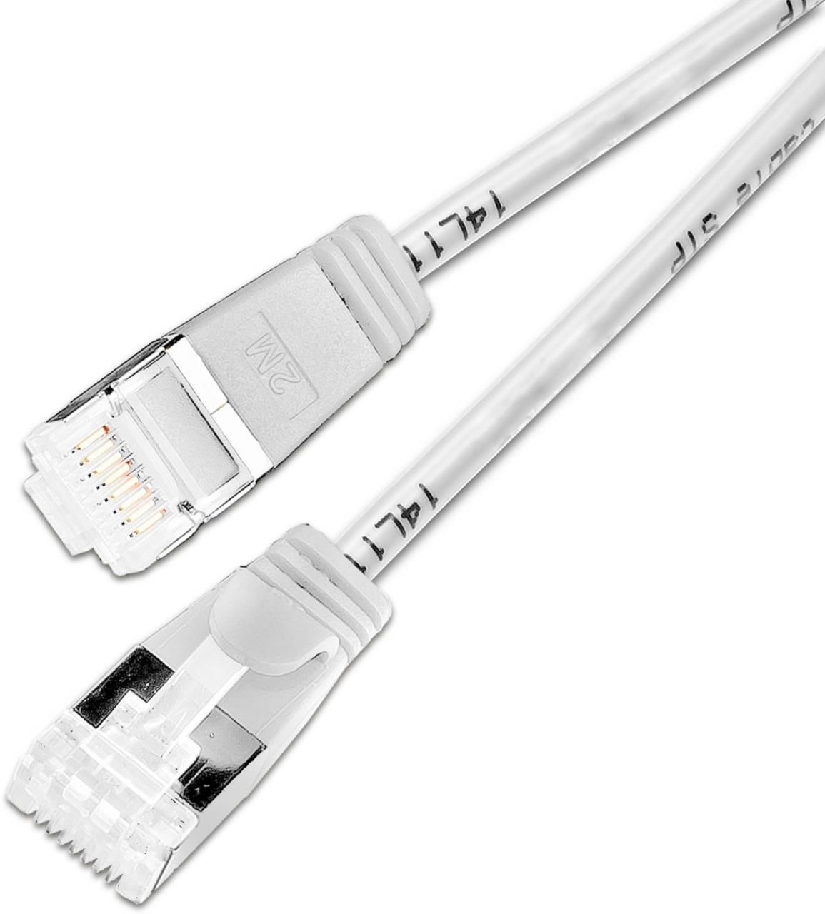 SLIM Patchcords Slim Patchkabel Cat6a 0,25 m U/FTP 10 Gbit/s LSZH Weiß 50er-Pack
