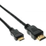 InLine® HDMI Mini Kabel, High Speed HDMI® Cable, Stecker A auf C, verg. Kontakte, schwarz, 0,5m (17454P)