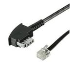 Wentronic Goobay TAE-N Anschlusskabel (International Pin out) 4-polig, Schwarz, 6 m - TAE-N-Stecker auf RJ11/RJ14-Stecker (6P4C) (50952)