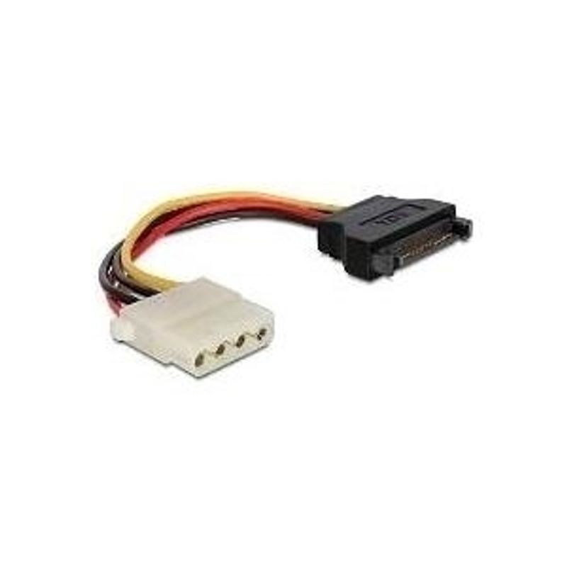 Delock Stromkabel SATA 15 Pin Stecker > 4 Pin Buchse 12 cm 60115