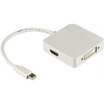 Deltaco DP-MULTI1 Videokabel-Adapter 0,2 m Mini DisplayPort DisplayPort + DVI + HDMI Weiß (DP-MULTI1)
