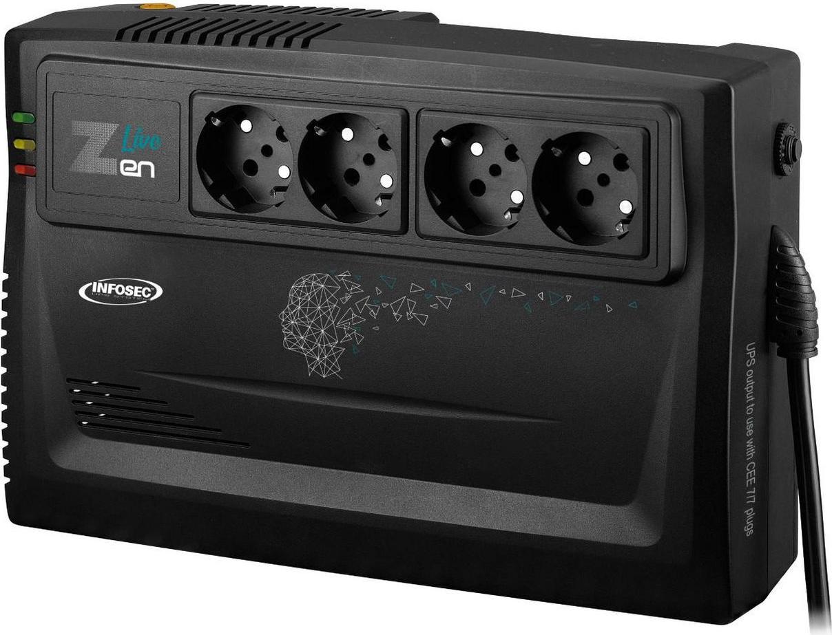 Infosec Line Interactive USV 800 VA 4 FR/SCHUKO-Steckdosen (66083)