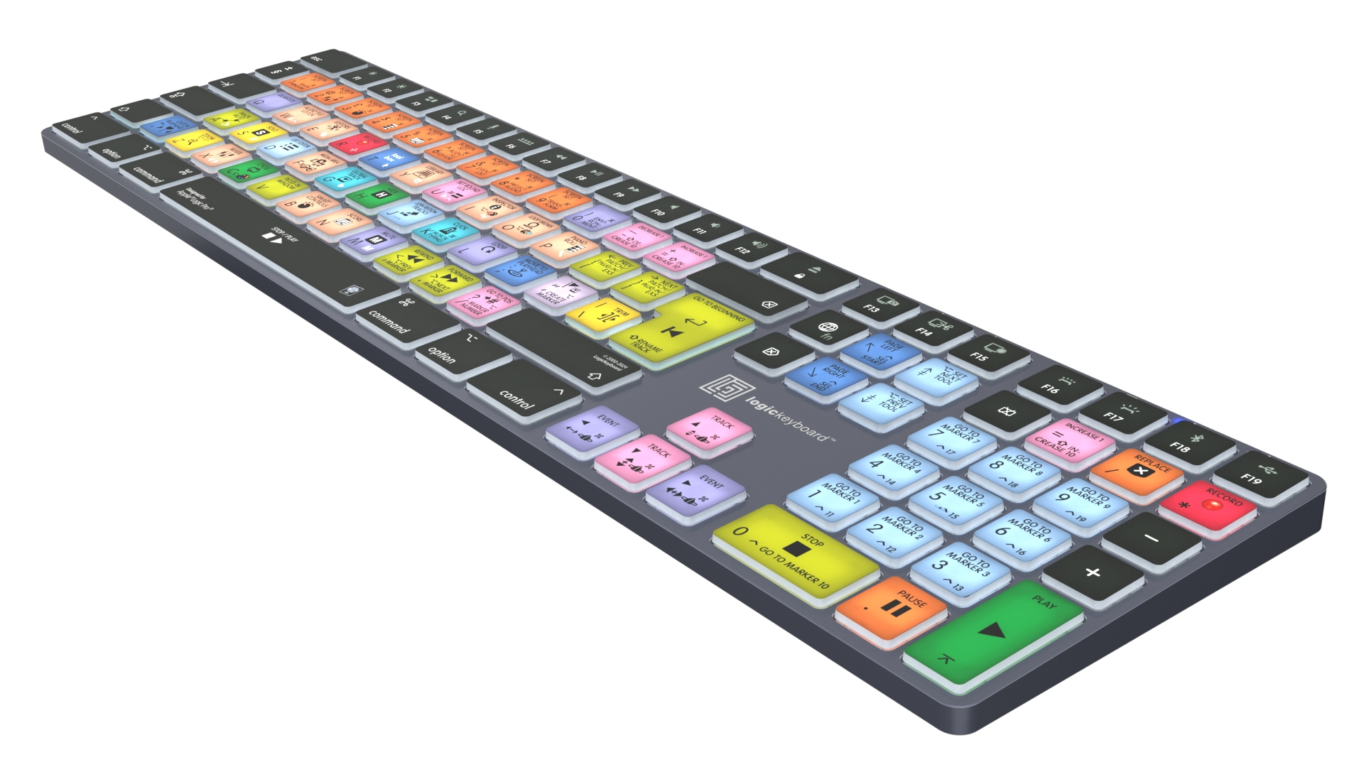 Logickeyboard Apple Logic Pro X2 Titan Mac Tastatur Bluetooth QWERTZ Deutsch Grau Titan
