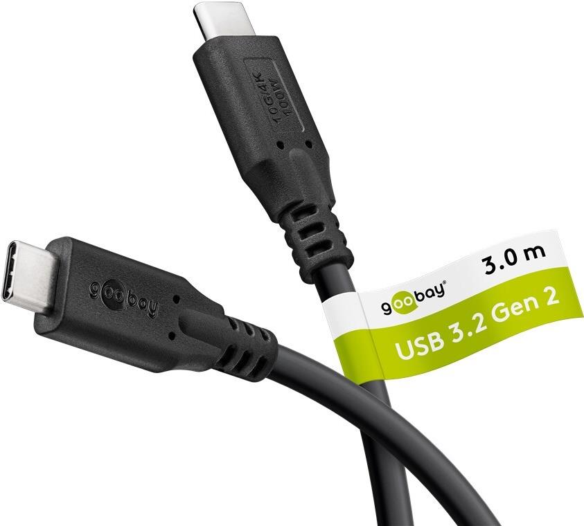 Goobay USB-C -Kabel USB 3.2 100 W 10 Gbit/s Power Delivery 3 m - -Stecker> (74203)