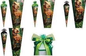 ROTH Schultüte "T-Rex Welt", rund, 700 mm, mit Effekt Filzverschluss, mit Sound - 1 Stück (677530)