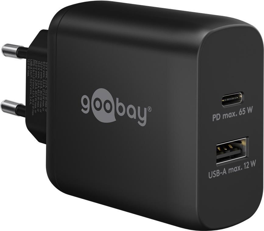 Goobay USB-C™ PD Dual-Schnellladegerät (65 W) schwarz (65409)