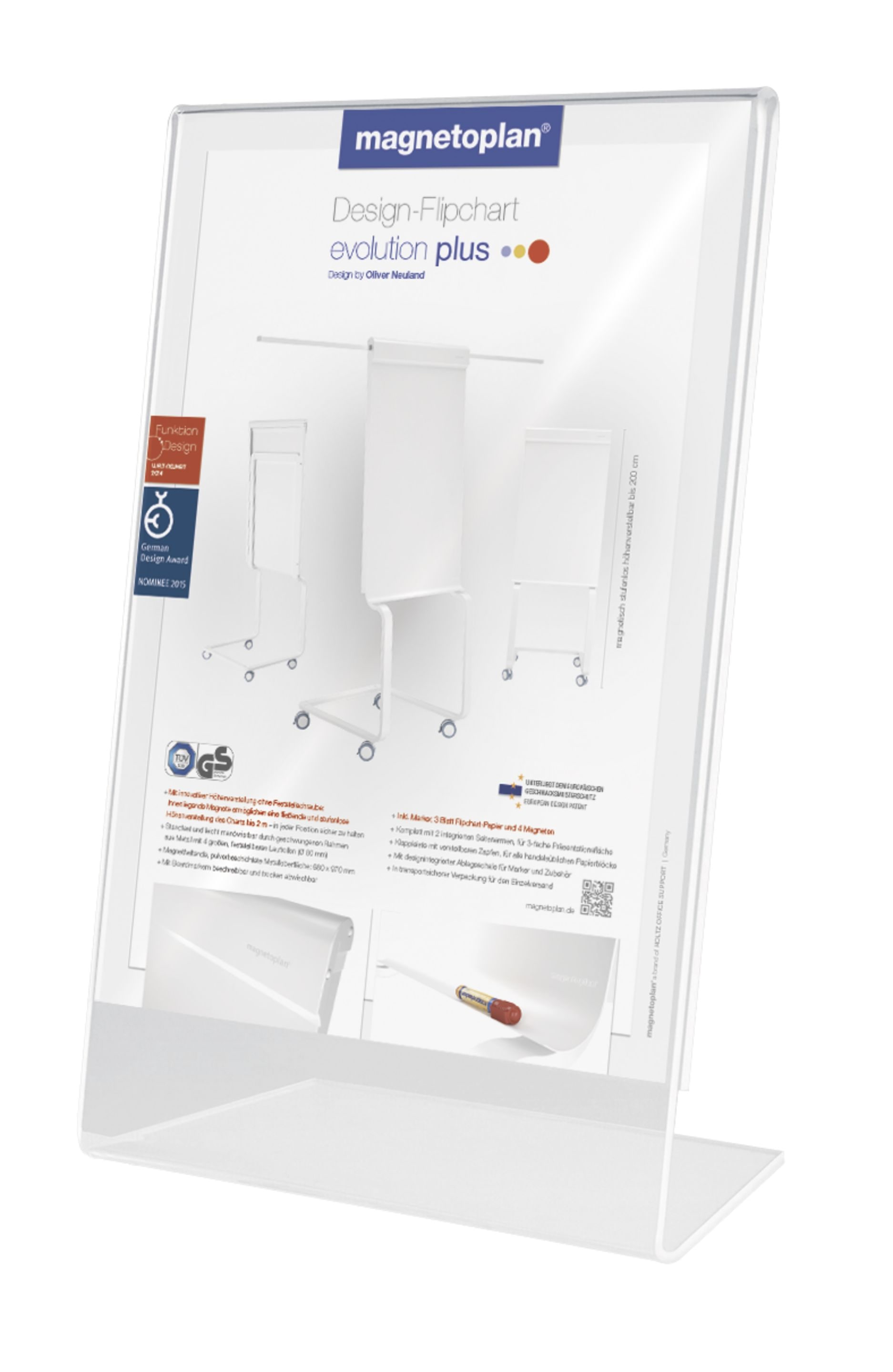Magnetoplan Tischaufsteller 43103 Acryl DIN A4 Hochformat Transparent