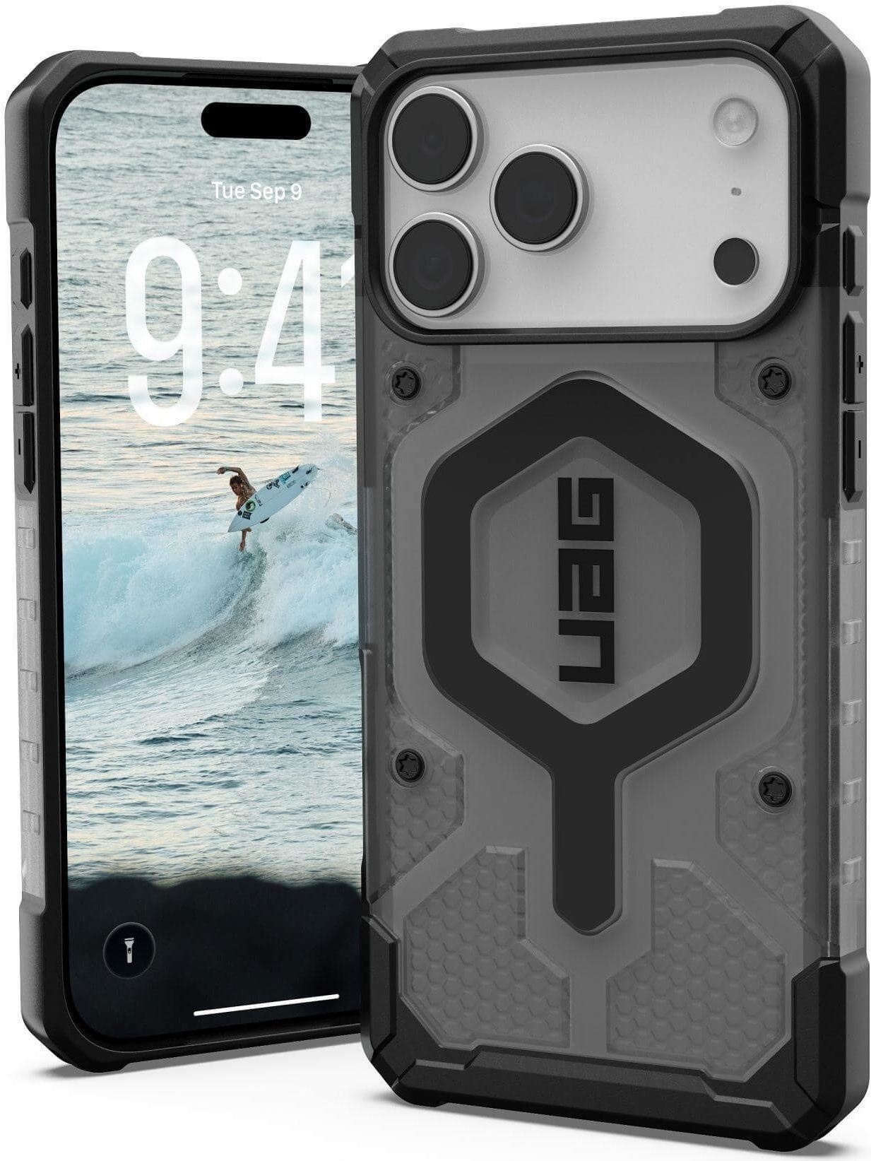 UAG Urban Armor Gear Pathfinder MagSafe Case | Apple iPhone 17 Pro Max | ash (grau transparent)/schwarz | 114552113140 (114552113140)
