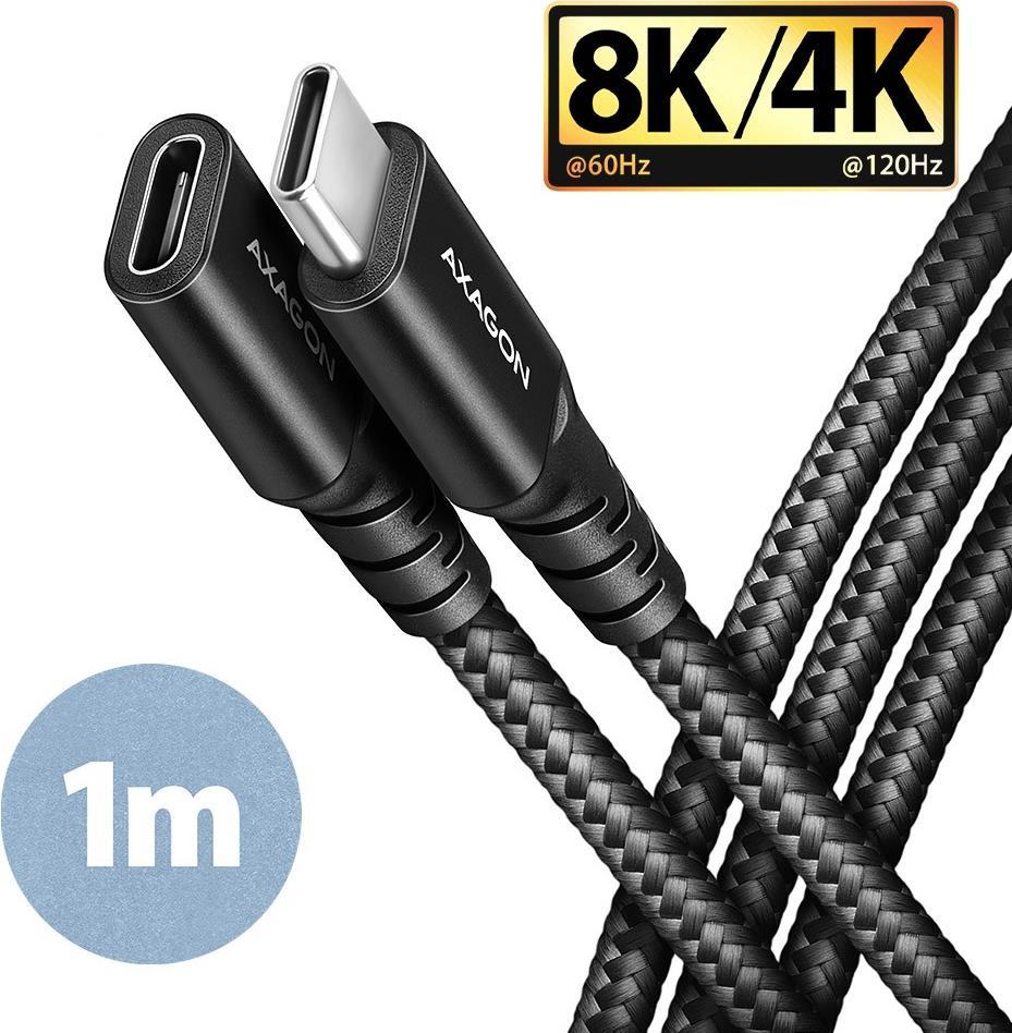 AXAGON BUCM32-CF10AB Verlängerungskabel, USB-C zu USB-C 3.2 Gen 2, 1 m, 20 Gbps - Aluminium (BUCM32-CF10AB)