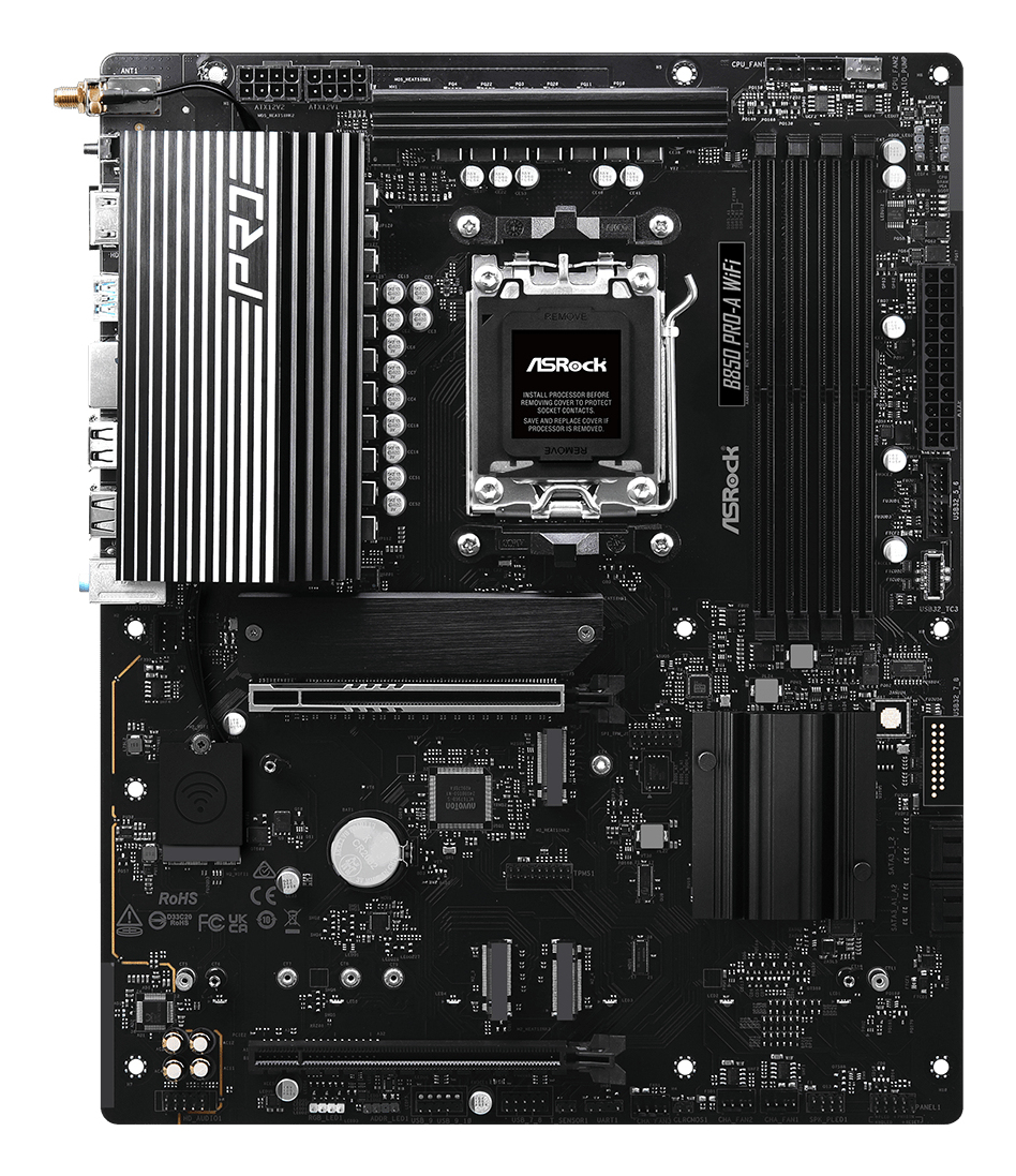 ASRock B850 Pro-A WiFi DDR5 Socket AM5 ATX Schwarz