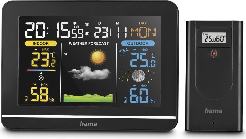 Hama Wetterstation Usedom, Schwarz (00222242)