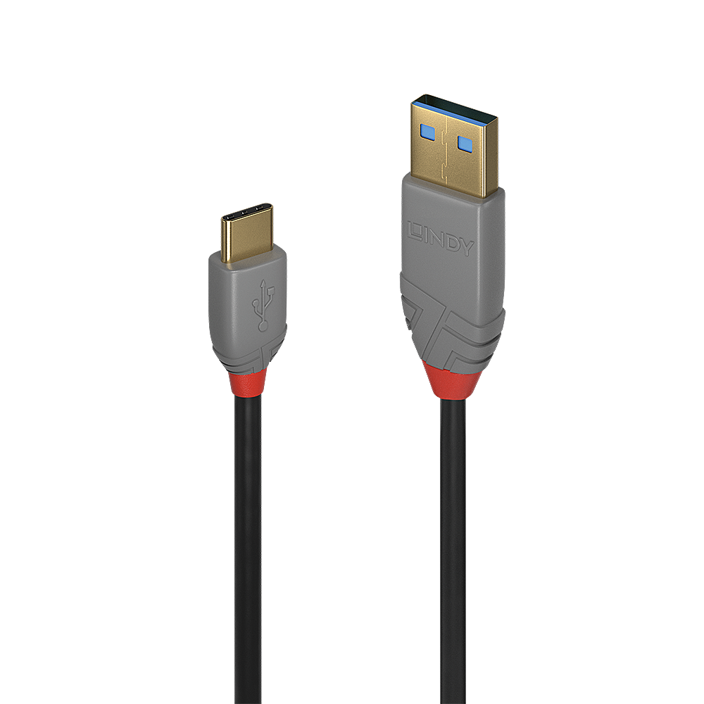 Lindy 2m USB 2.0 Typ C an A Kabel, Anthra Line USB Typ C Stecker an A Stecker (36887)