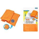 Peggy Perfect Microfasertuch "Smile", orange mit aufgesticktem Lachgesicht und abrasiver Ecke - 1 Stück (32050)