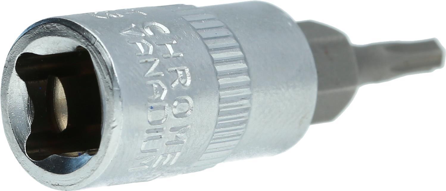 KS TOOLS Werkzeuge-Maschinen GmbH 1/4" Torx-Bit-Stecknuss, mit Stirnlochbohrung, TB9 (BT020980)