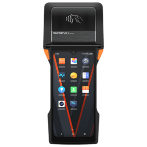 SUNMI V2s PLUS, GPS, USB-C, BT, WLAN, 4G, NFC, Android, GMS Mobiles Datenerfassungsgerät, Bondrucker, Bildschirmdiagonale: 15,7cm (6,2''), 1520x720 Pixel, GPS, micro SD-Slot, Lautsprecher, Kamera (13MP), Front-Kamera (2MP), USB-C, Bluetooth, WLAN (802.11ac), 4G, NFC, ARM Octa core, 2,0GHz, RAM: 3GB, Flash: 32GB, Android (11), Google Mobile Services, Akku, 3500mAh (P06054020)