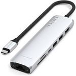 Satechi USB-C 7-in-1 Slim Multi Port Adapter Ethernet Silver (ST-P7SS)