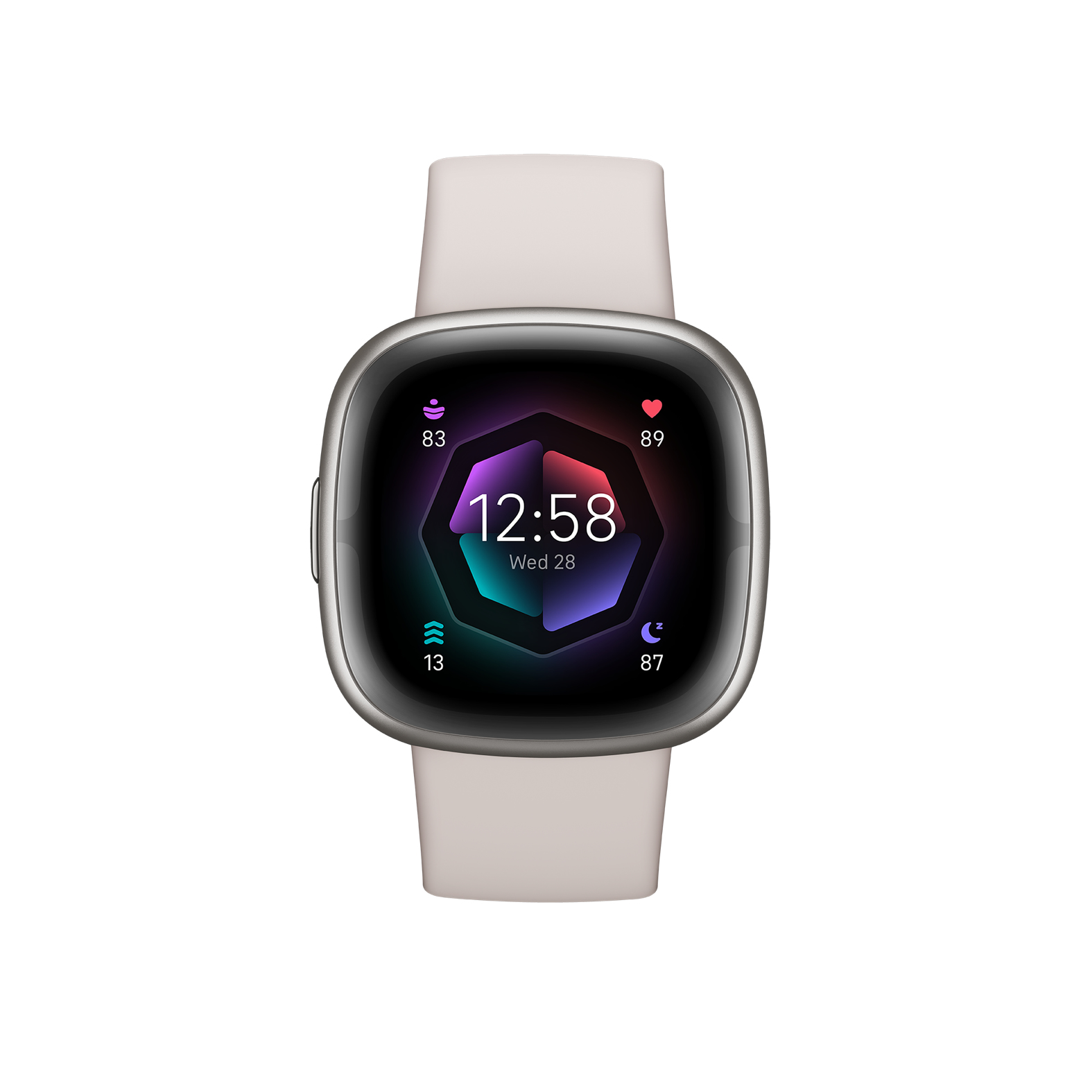 Fitbit Sense 2 Aluminium Smartwatch GPS Bluetooth NFC Lunar White
