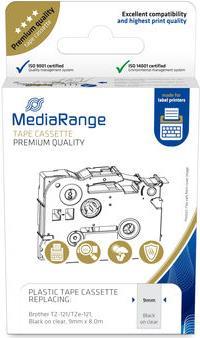 MediaRange MRBTZ121 Etiketten erstellendes Band Schwarz auf transparent (MRBTZ121)