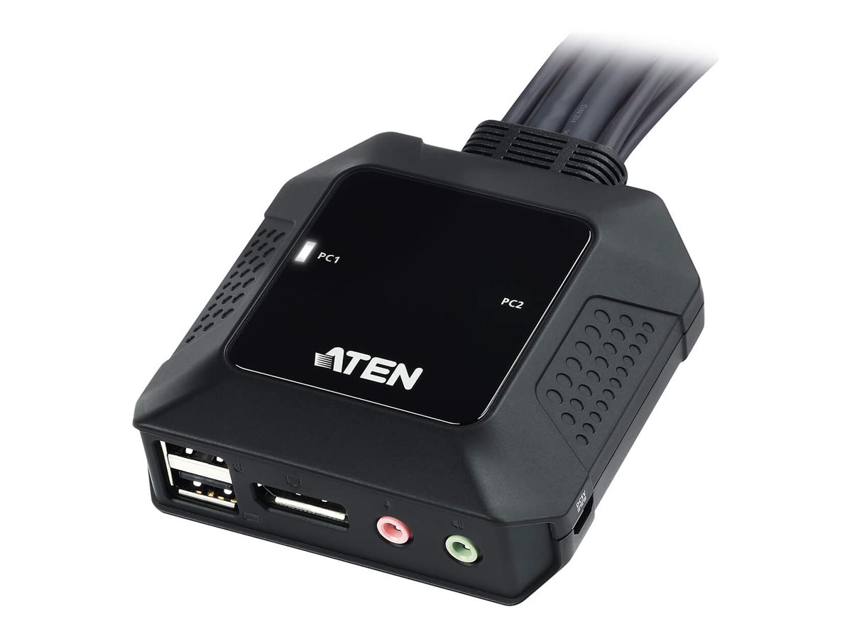 ATEN CS22DP 2-Port USB DisplayPort Kabel-KVM-Switch Schwarz