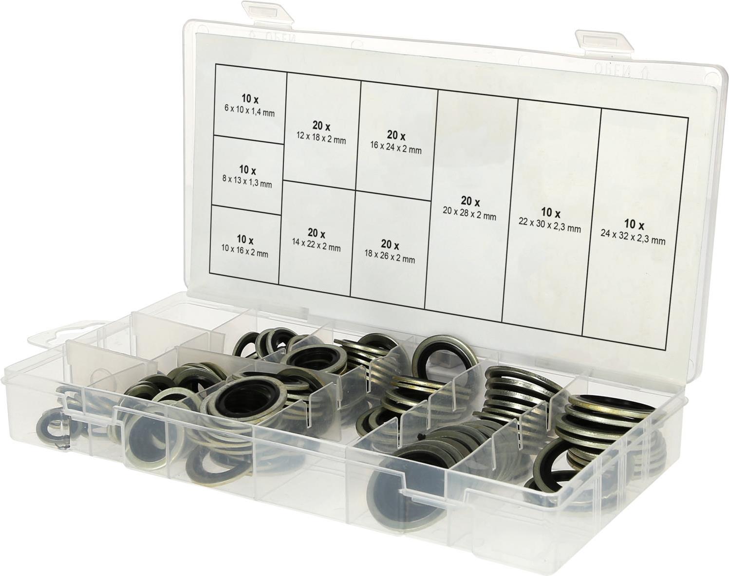 KS TOOLS Werkzeuge-Maschinen GmbH Sortiment Verbund-Dichtringe, Ø 6-24mm, 150-tlg (970.0760)