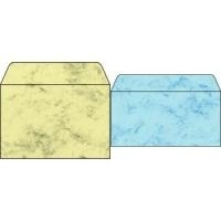 sigel Umschlag, DIN lang, 90 g-qm, Marmor pastellgrün gummiert, mit Innendruck, geeignet für Inkjet-Laser-Kopierer (DU171)