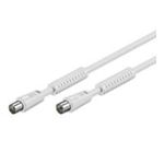 Wentronic Goobay Antennen Anschlusskabel, 100% geschirmt, Ferrite, Weiß, 3.5 m - IEC/Koax-Stecker <=> IEC/Koax-Buchse (50742)
