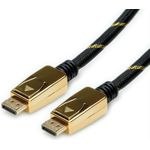 ROLINE 11.04.5921 DisplayPort-Kabel 2 m Schwarz - Gold (11.04.5921)