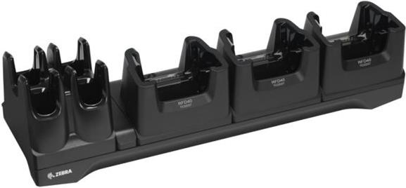 Zebra Multi-Slot Ladestation ShareCradle Multi-Slot Ladestation ShareCradle, lädt RFD40 allein, TC22/TC27 oder HC20/HC50 allein, RFD40 und TC22/TC27 oder HC20/HC50 zusammen, lädt bis zu 4 RFD40 Ersatzakkus (CR40-3S4T-TC2-G-02)