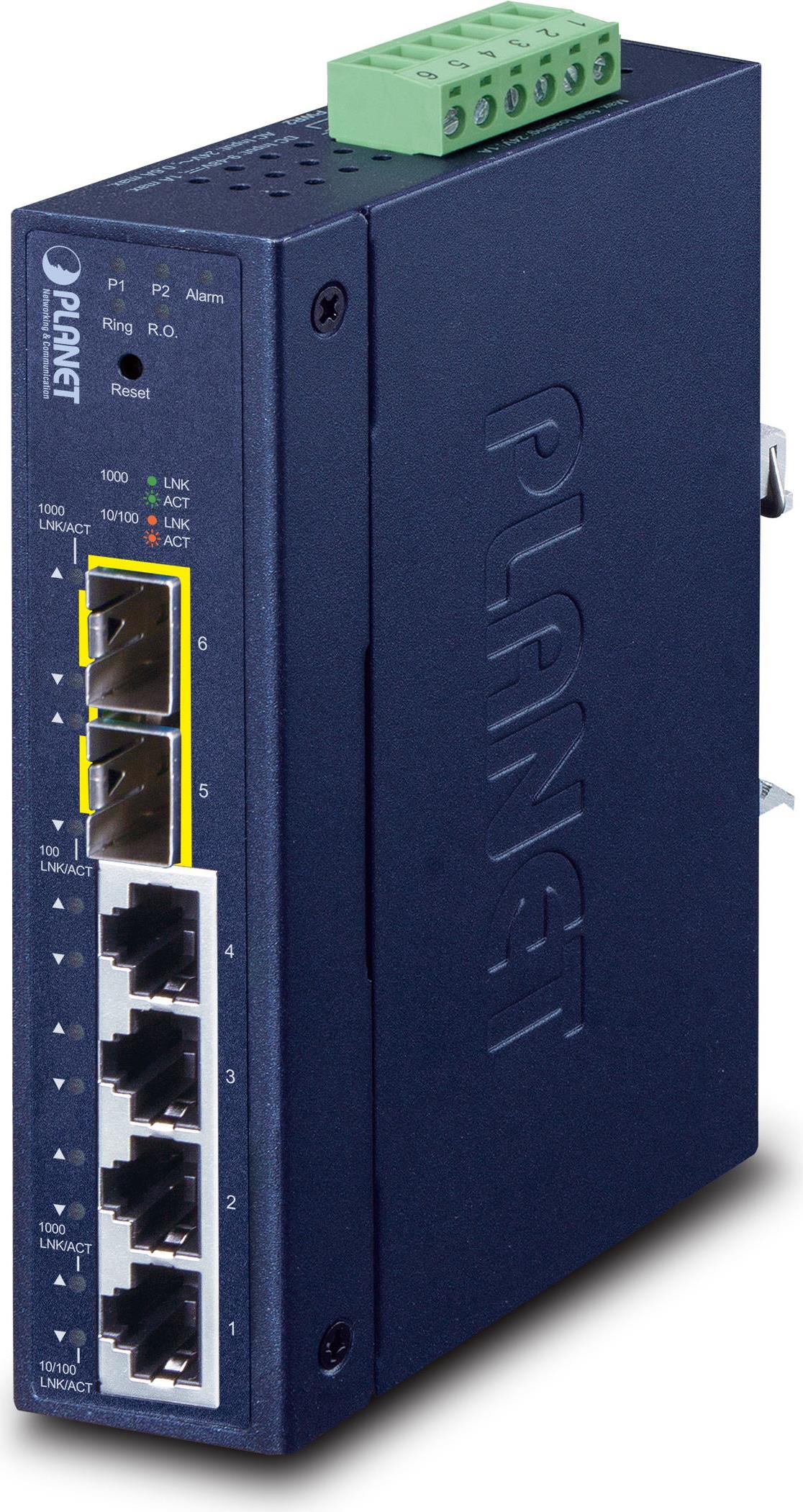 PLANET Industrial L2/L4 4-Port Managed L2/L4 Gigabit Ethernet (10/100/1000) Blau (IGS-4215-4T2S)