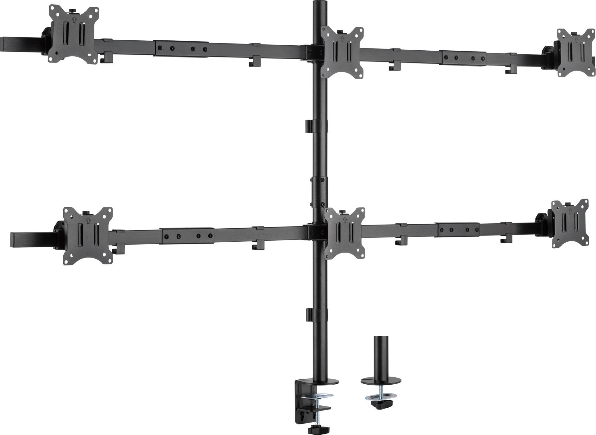 InLine Tischhalterung 23108I für 6 LCD-/LED-Displays bis 32" max. 7kg Schwarz