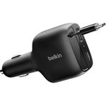 Belkin 75W 2-Port w Retractable USB-C Cbl Car - Kabel (CCC001HQBK)