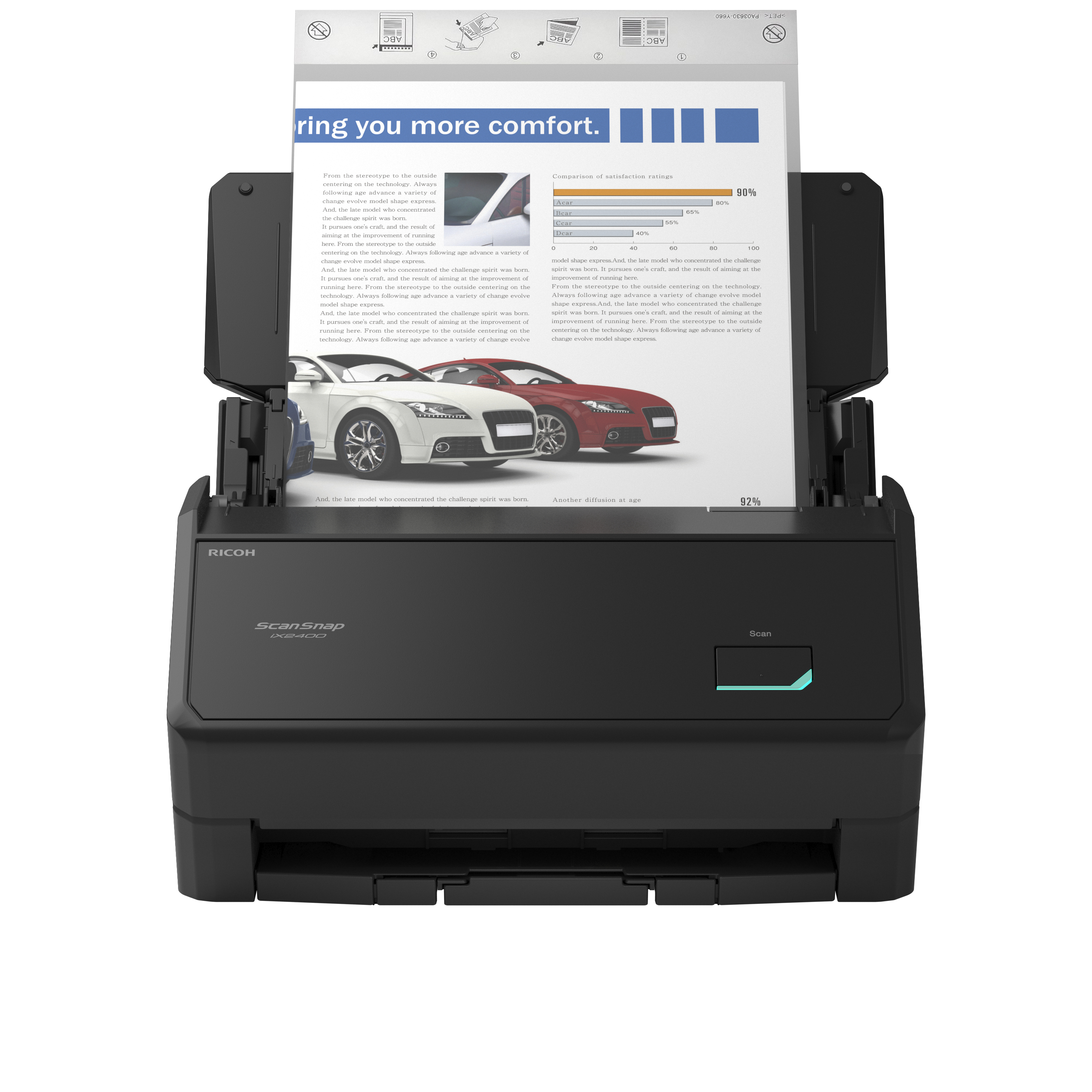 Ricoh ScanSnap iX2400 Dokumentenscanner ADF 45 ppm Duplex 600 dpi USB 3.2 Schwarz