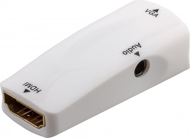Wentronic Goobay Komapkter HDMI™ / VGA-Adapter inkl. Audio - HDMI™-Buchse (Typ A) auf VGA-Buchse + 3,5mm-Klinke-Buchse (44794)