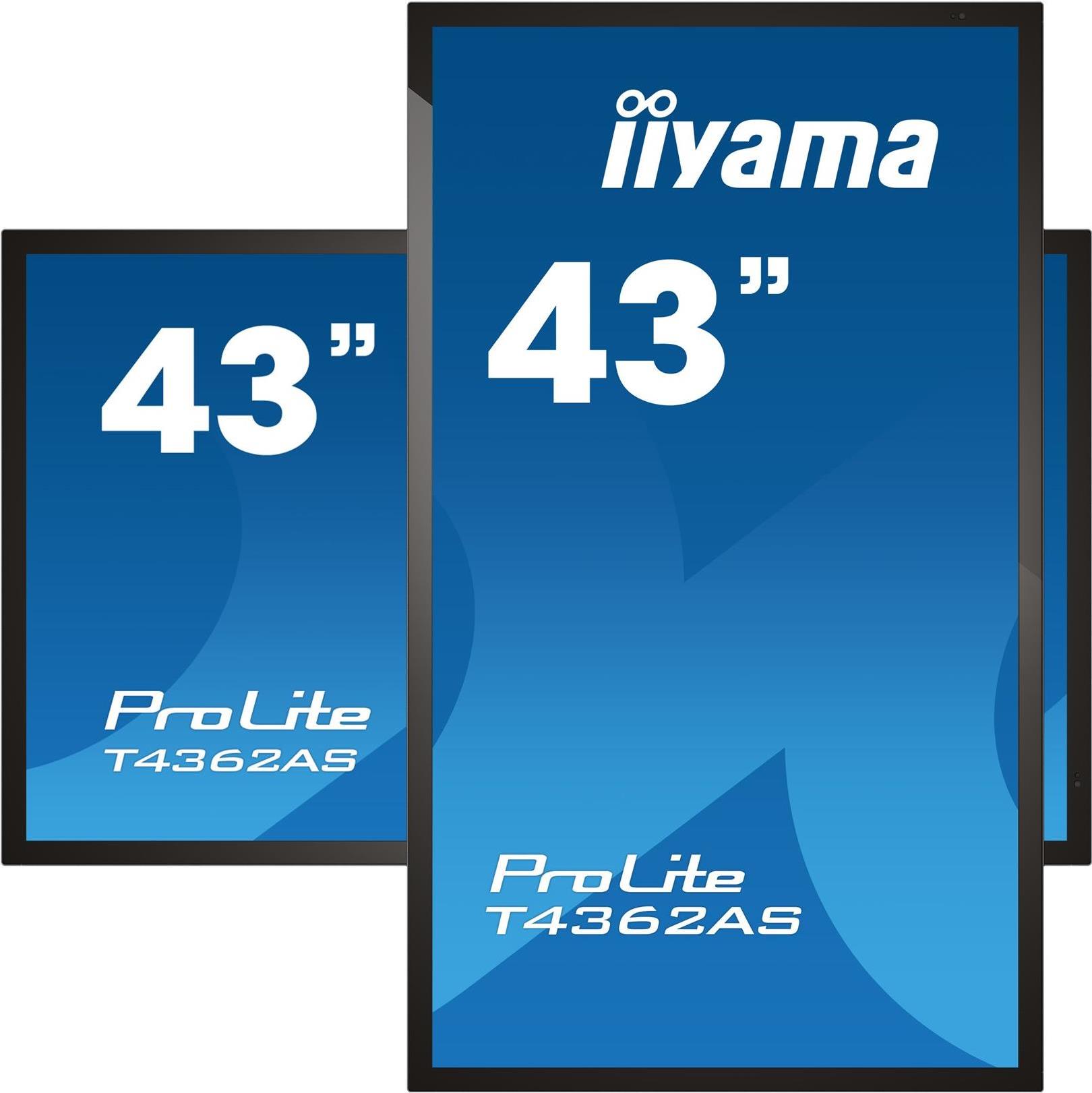 Iiyama PROLITE T4362AS-B1 interaktiv Signage Display 108 cm (42.5" ) 4K-UHD, IPS, 500 cd/m², 24/7, LAN, Android (T4362AS-B1)