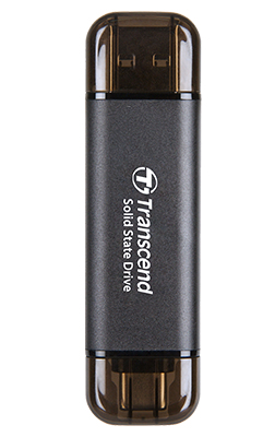 Transcend ESD310C Tragbare SSD 256 GB USB 3.2 Gen 2x2 USB-A/USB-C 1050 MB/s Schwarz