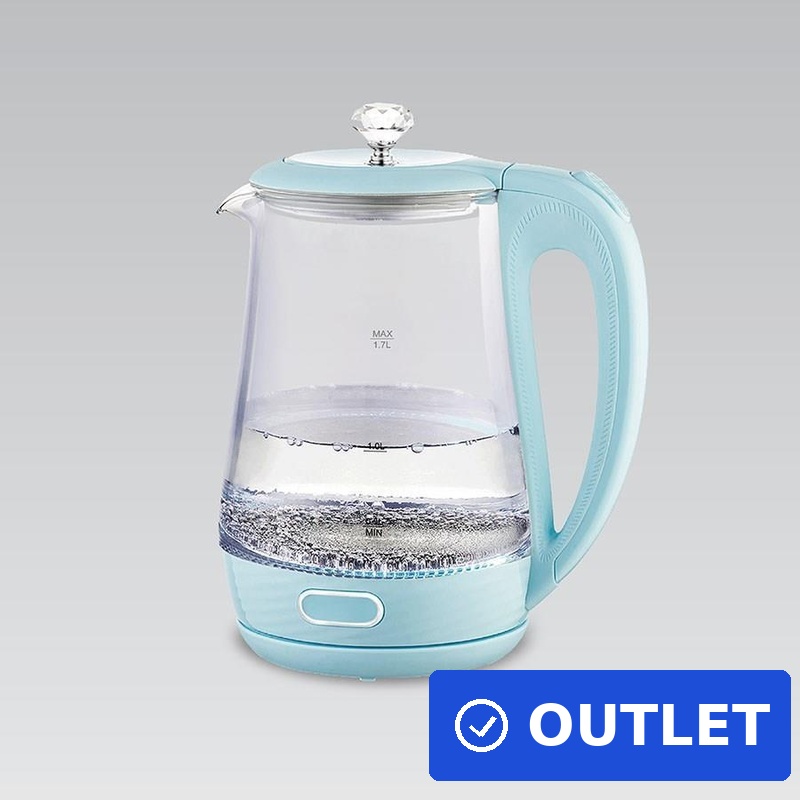 Maestro MR-052-BLUE Elektrischer Glas-Wasserkocher 1,7 l 2200 W blau (MR-052-BLUE) (geöffnet)