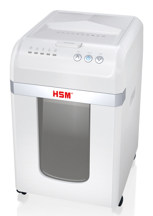 HSM Aktenvernichter shredstar Autofeed X200 Partikelschnitt 4 x 12 mm 30 l Weiß